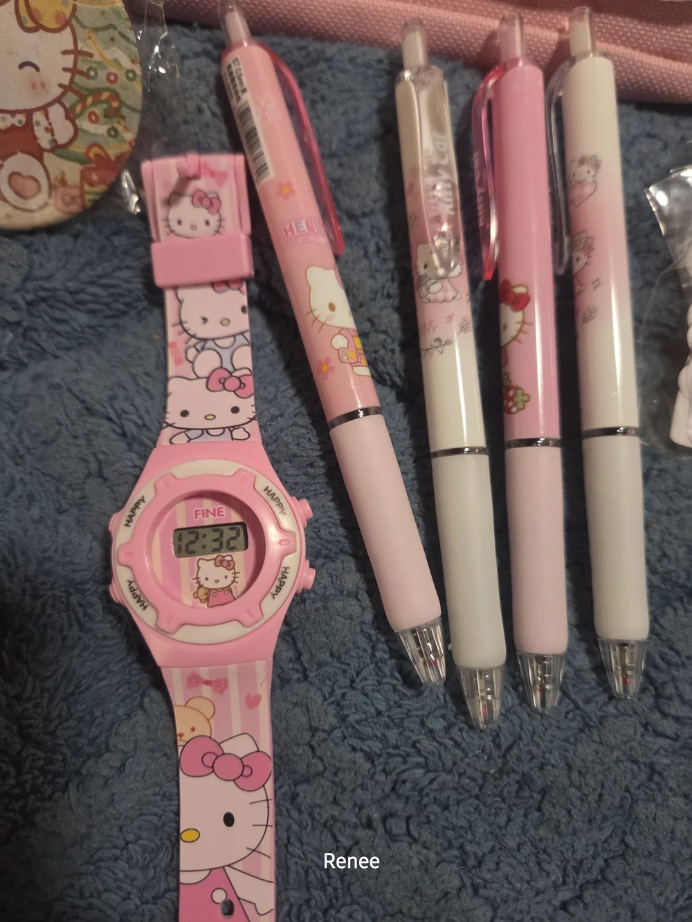 Hello Kitty Pink Accessory Set with Watch, Pens & Bag